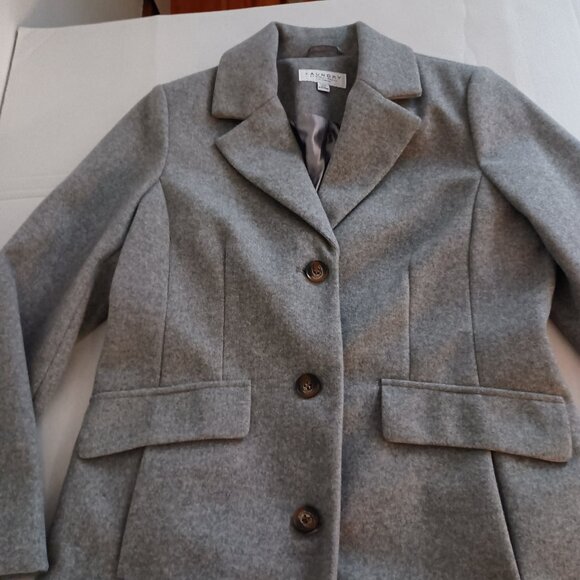 Laundry by Shelli Segal Gray Wool Alternative Winter Coat Women’s Size L NWT - Picture 4 of 16